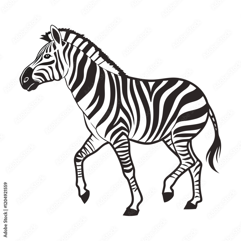 Fototapeta premium Black and white zebra illustration