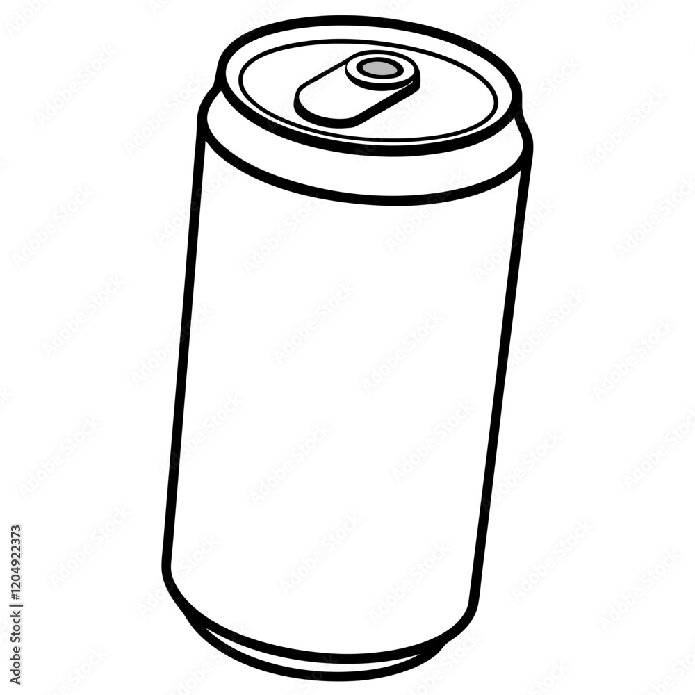 Monochrome Line Art Soda Can Design Monochrome Line Art Soda Can Design