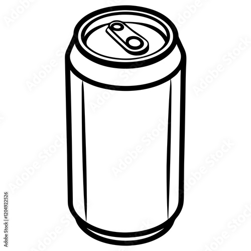 Monochrome Line Art Soda Can Design