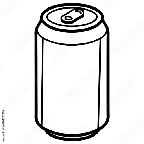 Monochrome Line Art Soda Can Design
