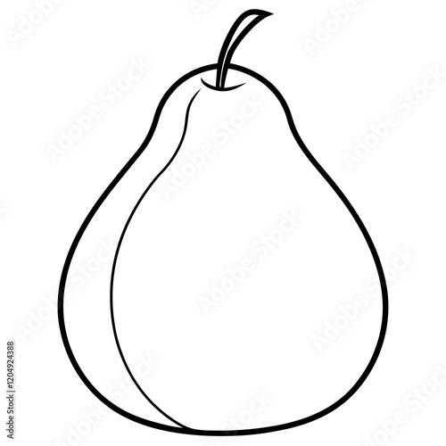 Pear Line Art Modern Minimalism