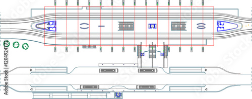 vector illustration design image site plan layout metro train station