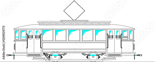 vector illustration design image tram train old classic vintage