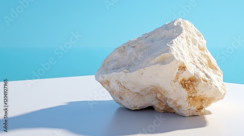 High-resolution close-up image of natural stone surface, revealing subtle color variations and tactile patterns photo