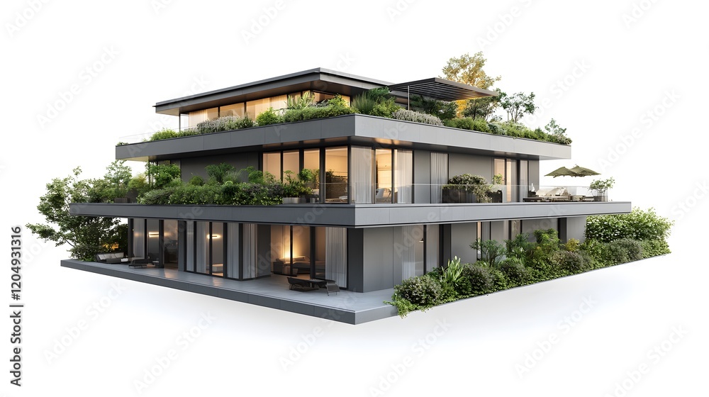 Obraz premium High Quality Luxury House In White Background