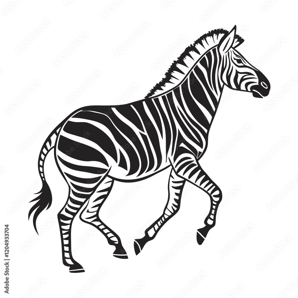 Black and white zebra illustration Black and white zebra illustration