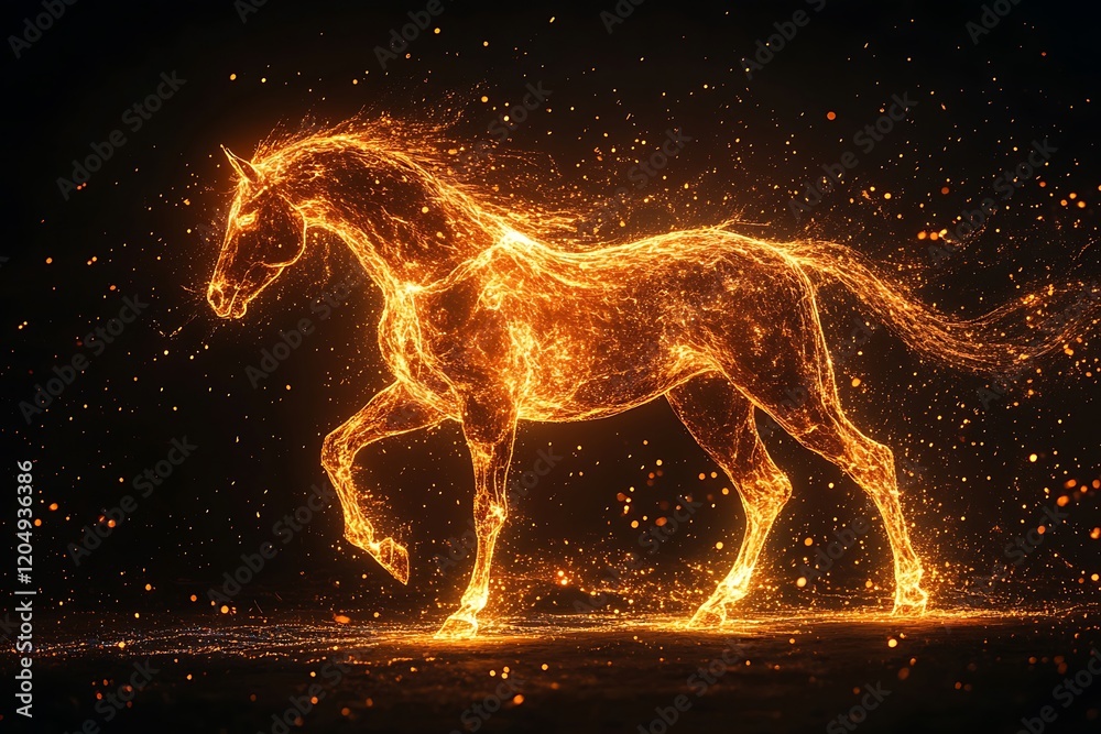 Fiery Horse Fantasy Art Background Fiery Horse Fantasy Art Background