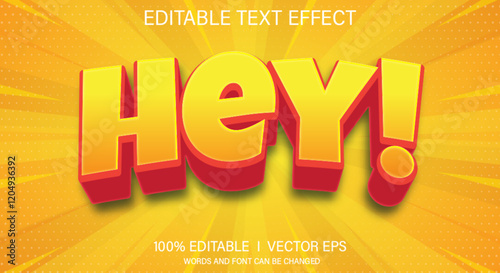 hey vector text effect with modern style design