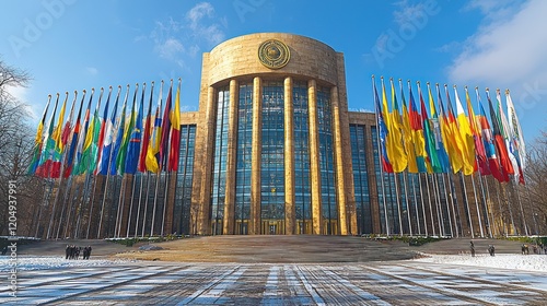 The European Court of Human Rights in Strasbourg, France: A symbol of international justice and human rights protection. photo