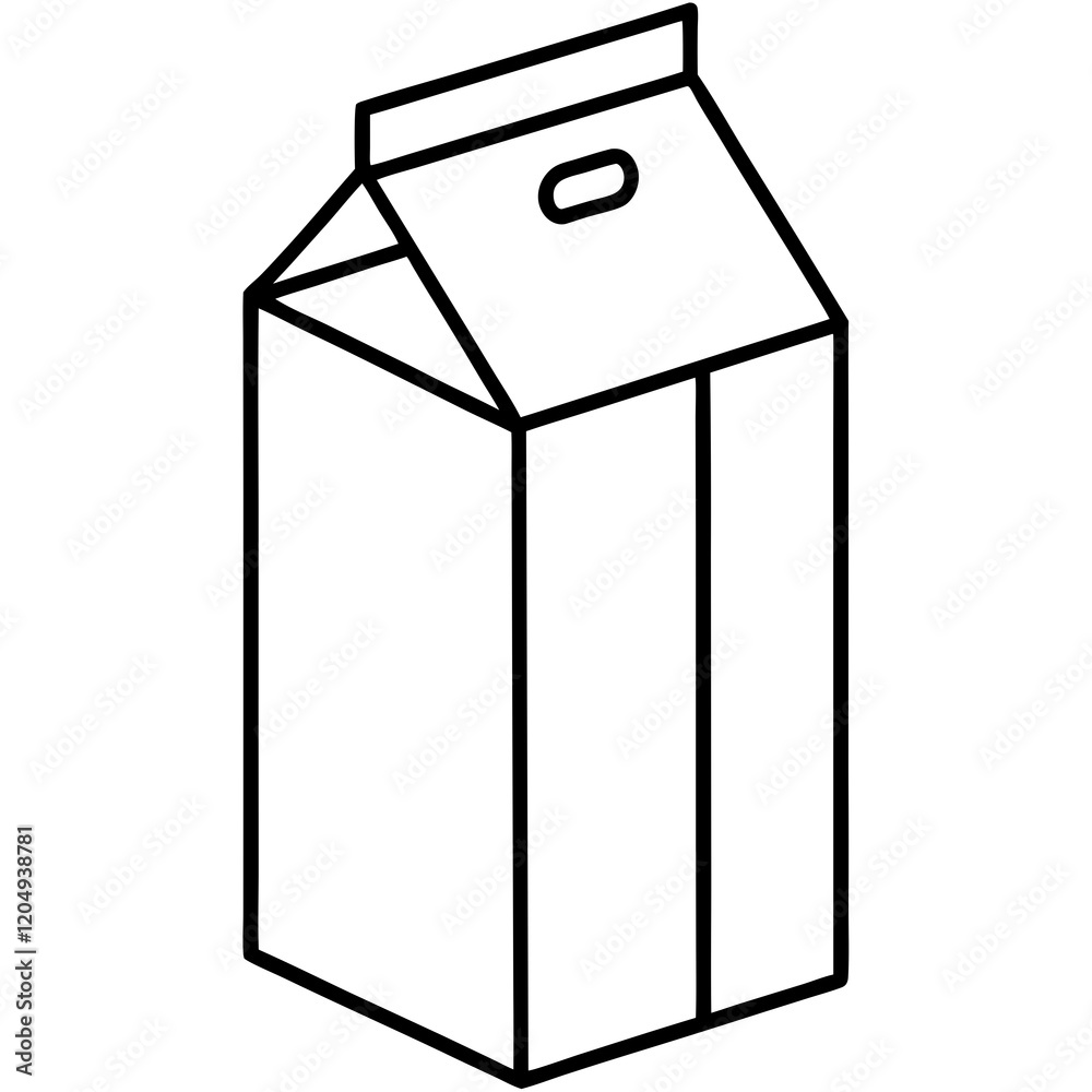 Stylish Milk Carton Line Drawing