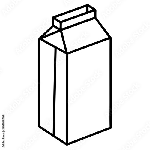 Stylish Milk Carton Line Drawing