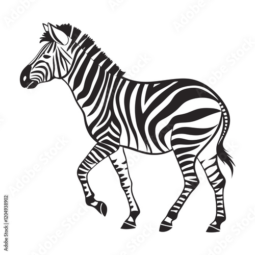 Black and white zebra illustration