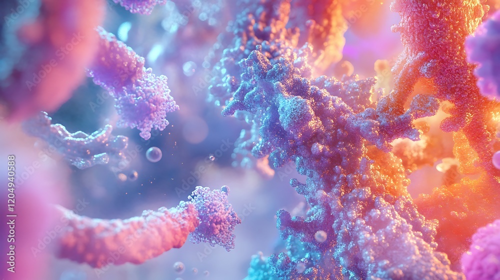 Fototapeta premium Abstract Colorful 3D Render of Interconnected Shapes