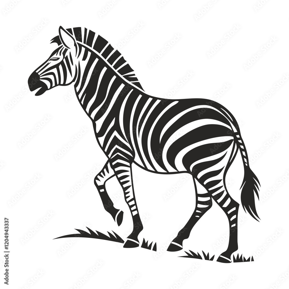Black and white zebra illustration Black and white zebra illustration