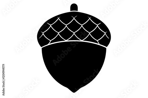 acorn silhouette vector, acorn vector icon, hazel nut black icon vector 
