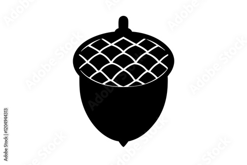 acorn silhouette vector, acorn vector icon, hazel nut black icon vector 