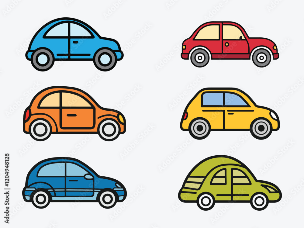 Vector of modern car illustration set in flat style
