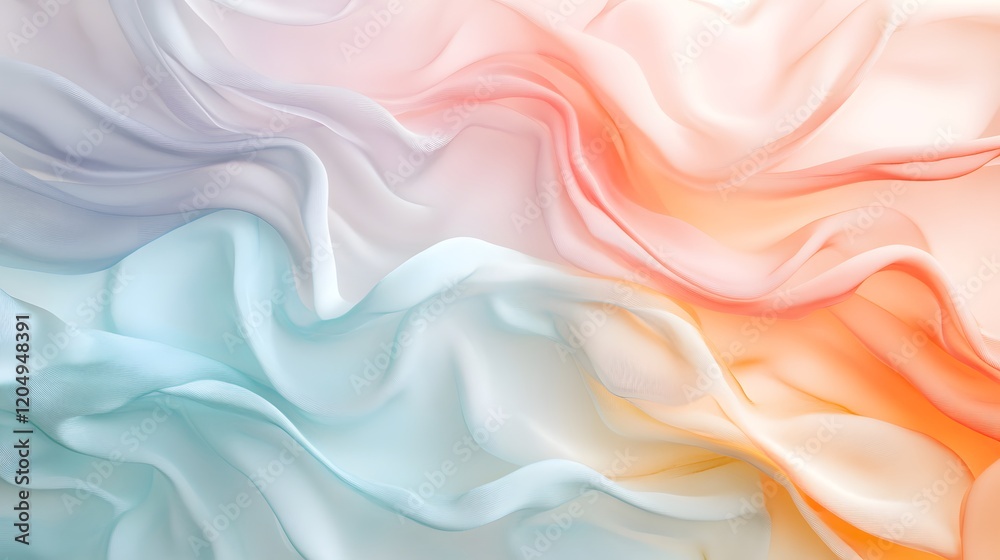 Obraz premium Pastel Draped Fabric Soft Waves Abstract Background