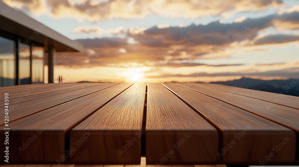 Peaceful Wooden Boardwalk at Sunrise over Tranquil Ocean Landscape
Peaceful Wooden Boardwalk at Sunrise over Tranquil Ocean Landscape