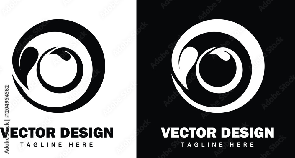 Obraz premium A circle logo and Icon, Design, Vector Illustration, Silhouette