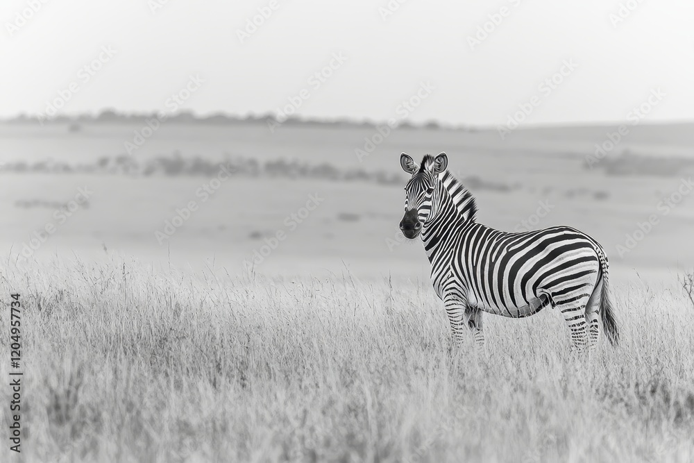 Fototapeta premium Striking Zebra Profile with Mesmerizing Stripes