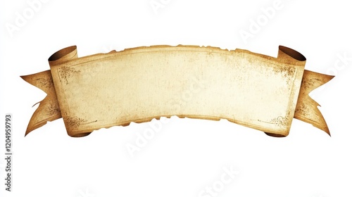 Obraz na płótnie Vintage Scroll Banner with Decorative Edges and Texture Background w salonie