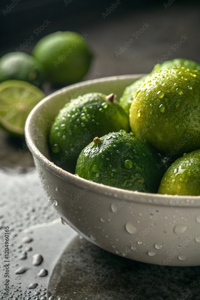 A bowl full of freshly washed lime A bowl full of freshly washed lime