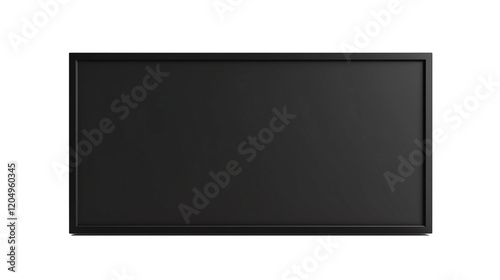 Black-bordered digital screen display, isolated on transparent background 