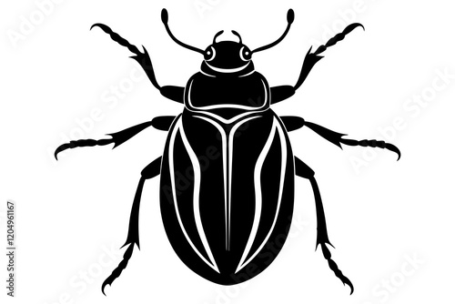 beetle silhouette vector white background