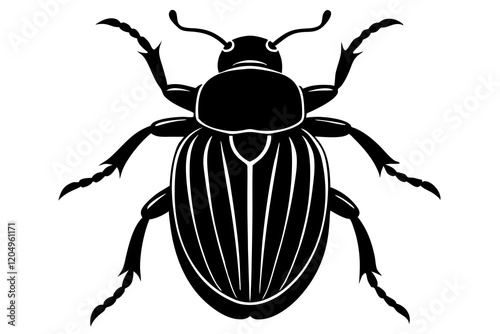 beetle silhouette vector white background