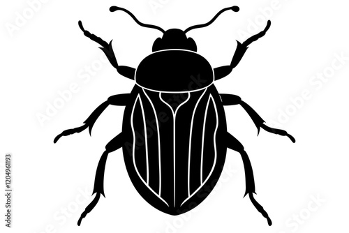 beetle silhouette vector white background