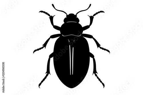 beetle silhouette vector white background