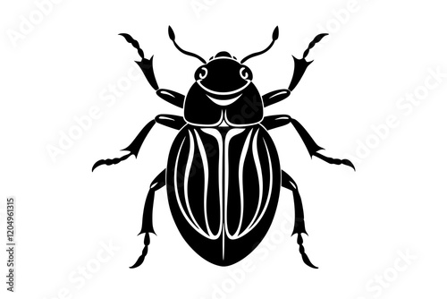 beetle silhouette vector white background