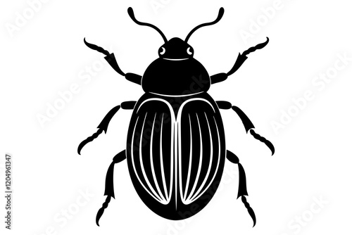 beetle silhouette vector white background