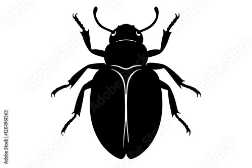 beetle silhouette vector white background