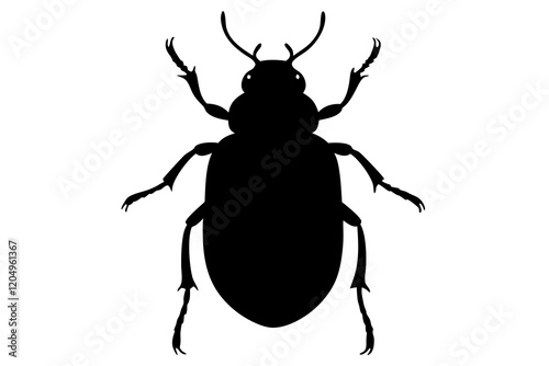 beetle silhouette vector white background