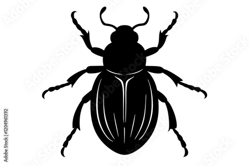 beetle silhouette vector white background