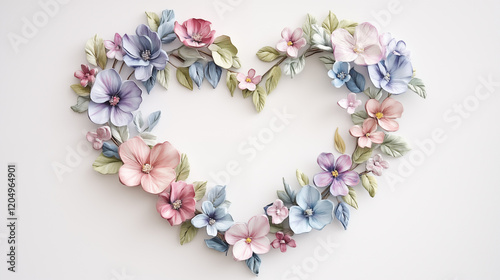 Wallpaper Mural Heart-shaped wreath of flowers with a pink floral design, symbolizing love and romance, perfect for Valentine's Day, weddings, or spring celebrations Torontodigital.ca