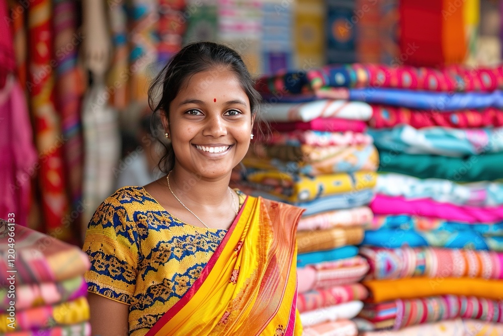 Indian Shopkeepers and Customers Engaging in Retail and Online Shopping Indian Shopkeepers and Customers Engaging in Retail and Online Shopping