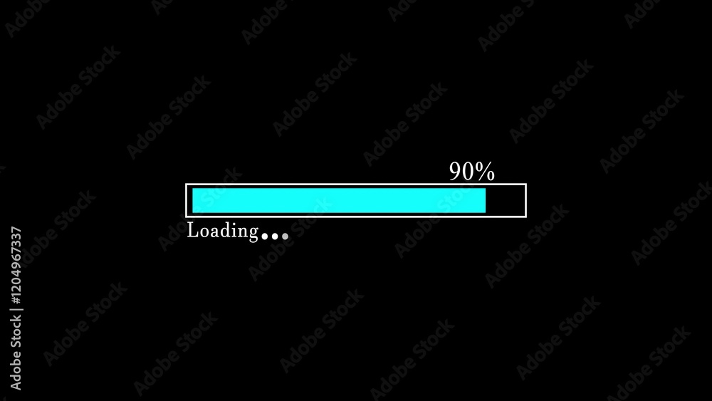 Loading bar design, visually indicating 90% completion, ideal for applications, websites, or interfaces requiring progress tracking in a clear and modern style. Loading bar design, visually indicating 90% completion, ideal for applications, websites, or interfaces requiring progress tracking in a clear and modern style.