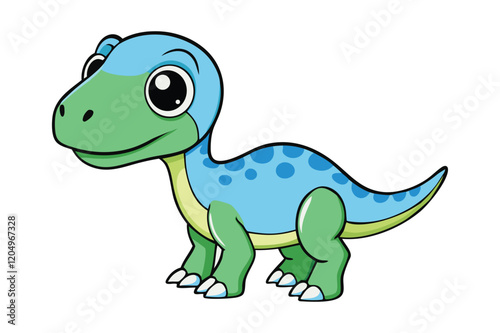 Fototapeta Naklejka Na Ścianę i Meble -  Adorable Cartoon Dinosaur Illustration