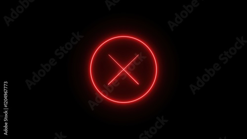 Glowing cross signs with alpha channel, symbolizing false, wrong, incorrect, and rejection. photo