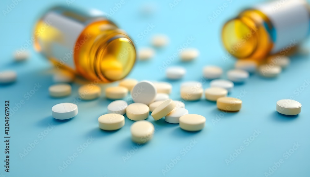 Spilled Pills: A Close-Up View of Medication Spilled Pills: A Close-Up View of Medication