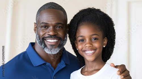 Happy Grandfather and Granddaughter Portrait Smiling Together