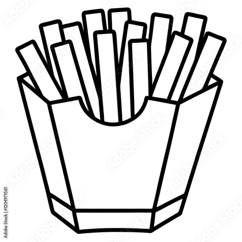 Elegant French Fries Linework