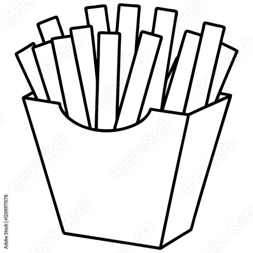 Elegant French Fries Linework