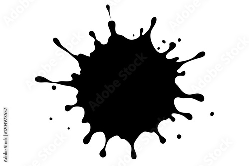 paint splatter, black paint splashes of vector illustration