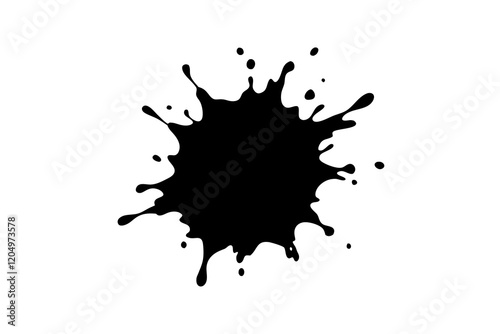 paint splatter, black paint splashes of vector illustration