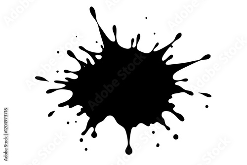 paint splatter, black paint splashes of vector illustration