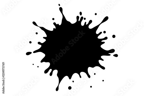 paint splatter, black paint splashes of vector illustration